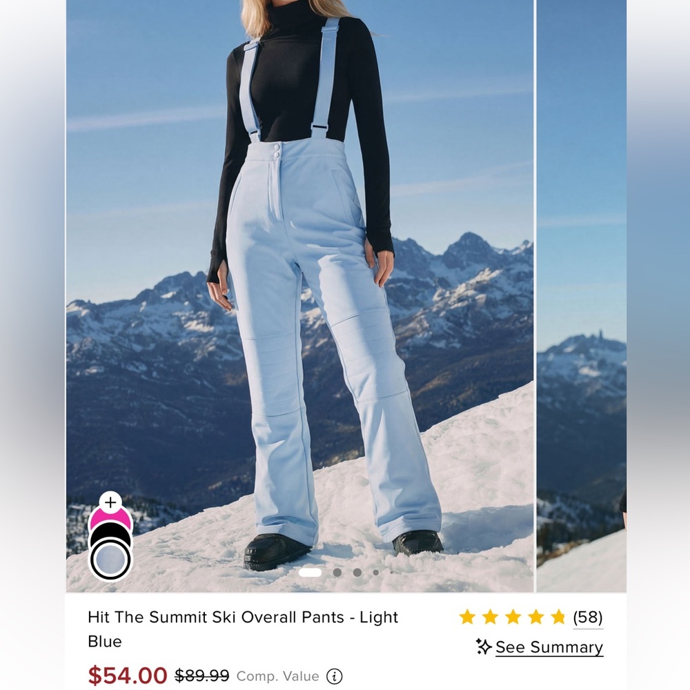 Fashion Nova Light Blue Ski Overalls with Suspenders